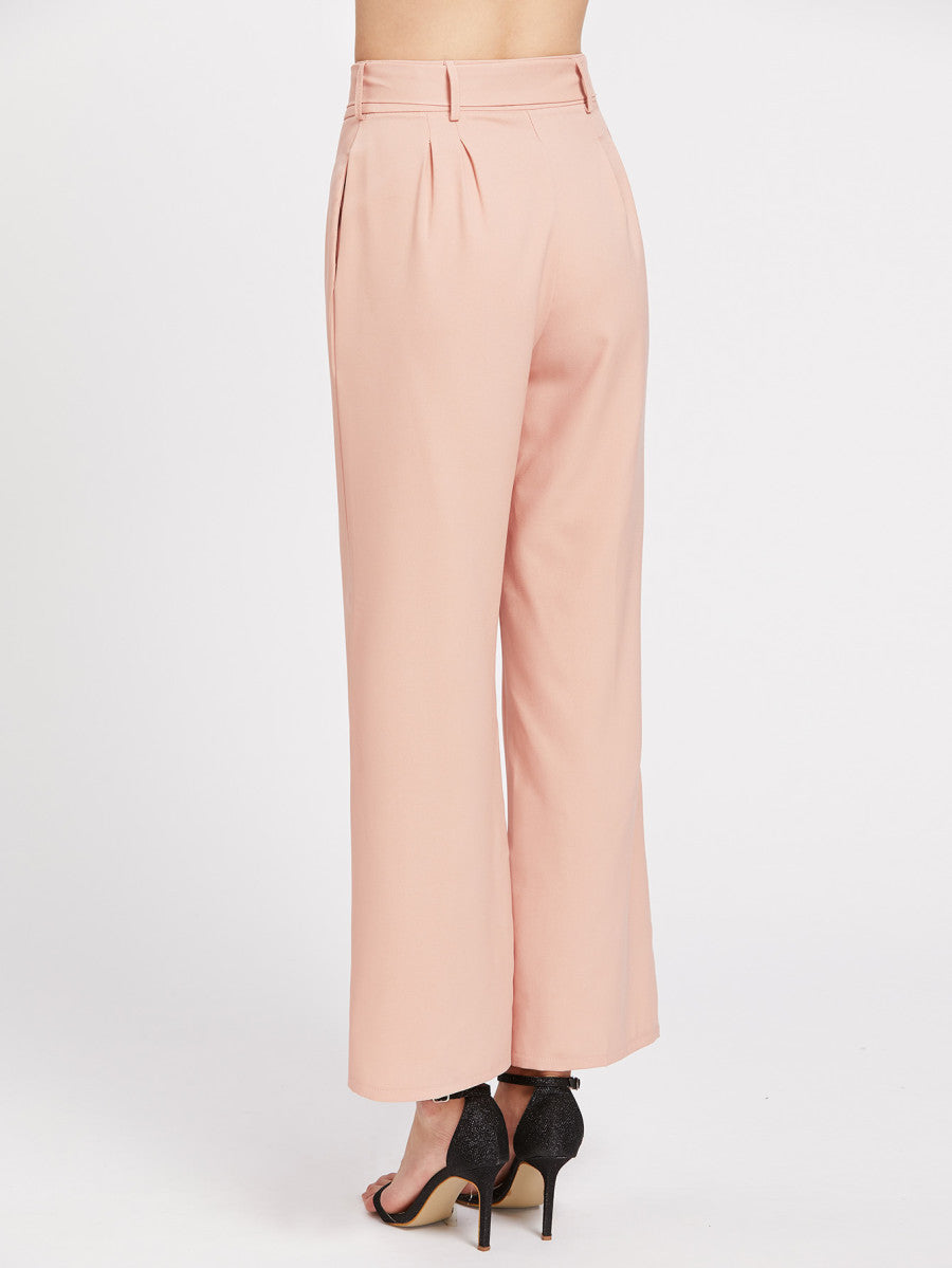 Self Tie Waist Wide Leg Pants